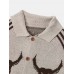 Mens Vintage Pattern Single  Breasted Warm Knitted Sweater Cardigans