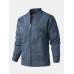 Mens Baseball Collar Knitted Warm Sweater Cardigans With Pocket