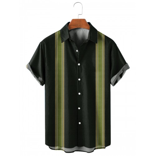 Men's Casual Striped Print Shirt 30919446X