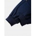 Mens Preppy Sports Splicing Letter EmBroidery Navy Suits