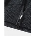 Men Chenille Contrast Strip Pockets Zipper Cardigans Sweaters Cardigans