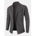 Mens Open Front Solid Color Knitted Long Sleeve Sweater Cardigans With Pocket