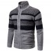 Mens Winter Knitted Cardigan Stand Collar Coat Sweater Knitwear Thick Jacket Cardigan Outwear