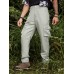 Men Solid Color Utility Multi Pocket Buttons Ankle Length Casual Pants